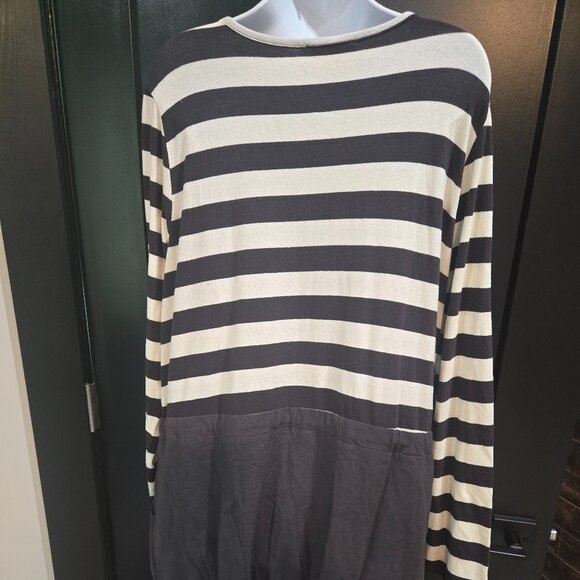 Betsey's Boutique Shop Charcoal Striped Drawstring Dress Sz XL - Picture 2 of 4